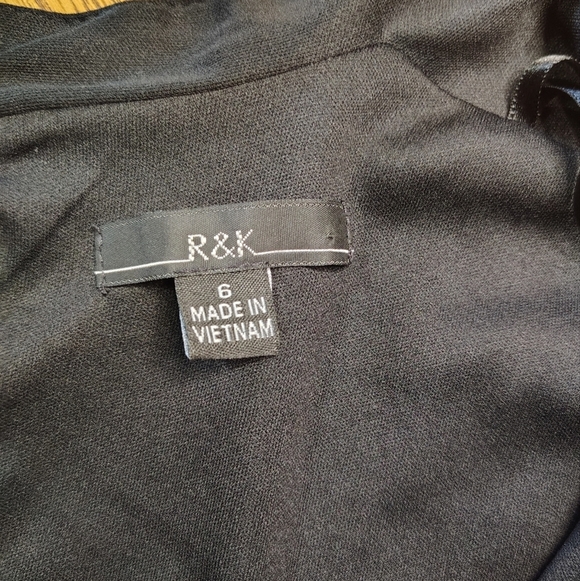 R&K maxi dress floral chiffon a-line size 6, black elegant, stretch. - Picture 8 of 16